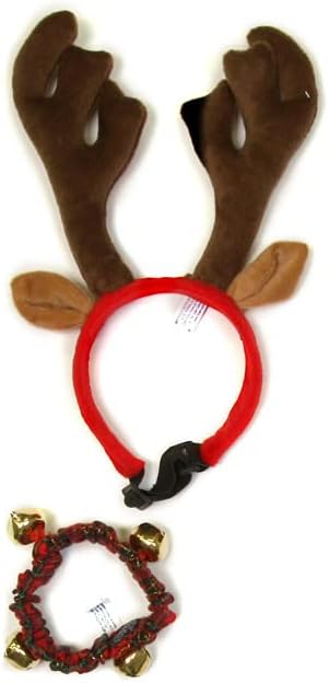 Outward Hound Holiday Bell Collar and Antler Combo - Large