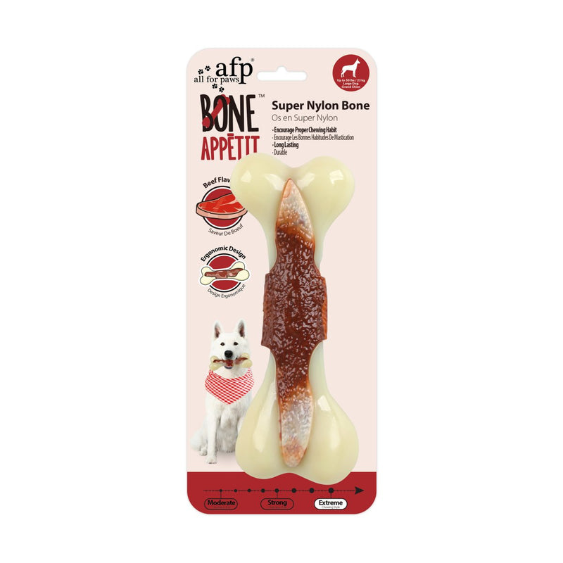 All For Paws Bone Appetit Super Nylon Bone Beef Flavour Infused - Zach's Pet Shop