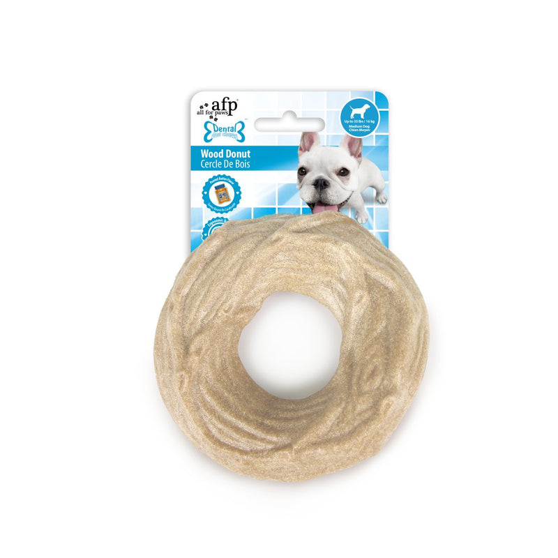 All For Paws Dental Chews Wood Donut Peanut Butter Flavour - Zach's Pet Shop