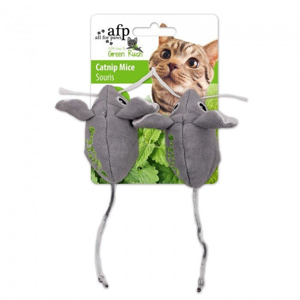 All For Paws Green Rush Catnip Mice - Zach's Pet Shop