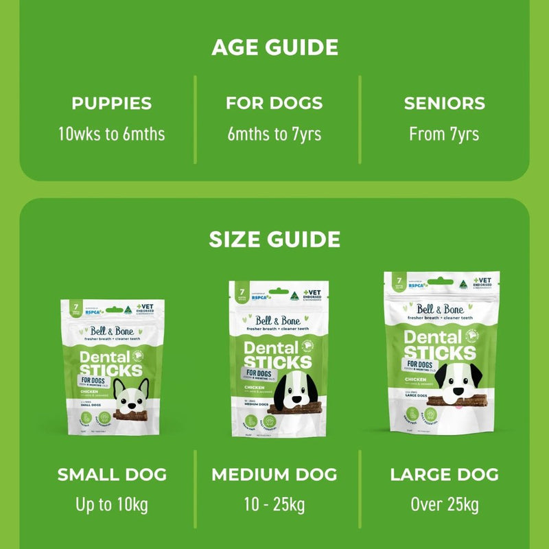Bell & Bone Chicken, Mint and Seaweed Dental Stick Dog Treats - Zach's Pet Shop