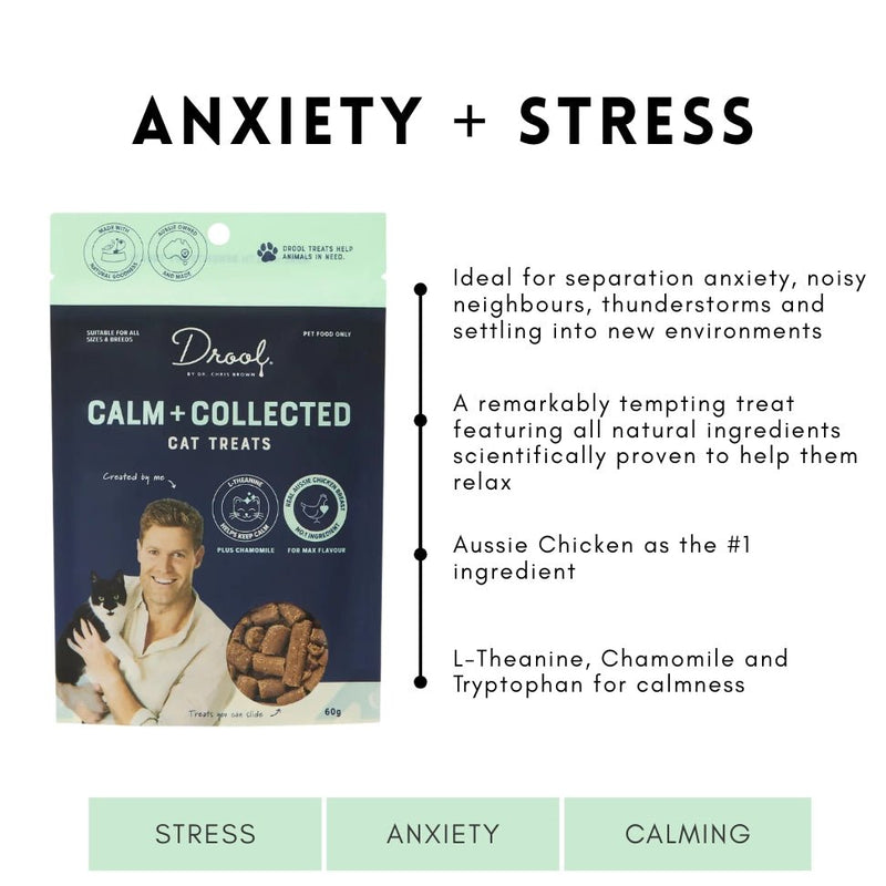 Drool by Dr. Chris Brown - Calm + Collected Cat Treats 60g - Zach's Pet Shop