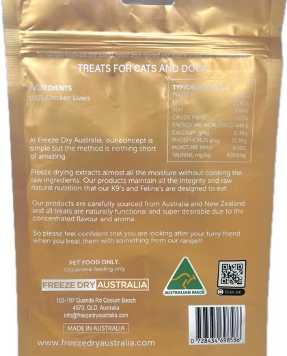 Freeze Dry Australia - Chicken Liver 80g - Zach's Pet Shop