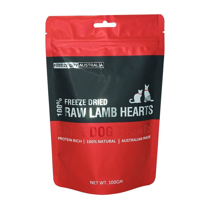 Freeze Dry Australia - Lamb Hearts 100g - Zach's Pet Shop