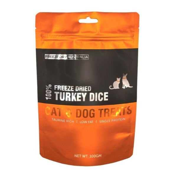 Freeze Dry Australia - Turkey Dice 100g - Zach's Pet Shop
