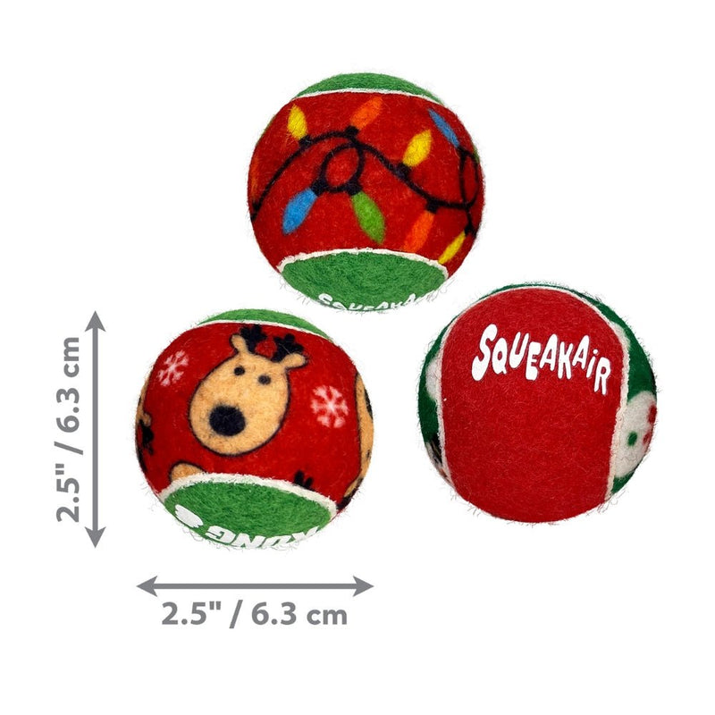 KONG Christmas Holiday SqueakAir Balls 6pk - Zach's Pet Shop