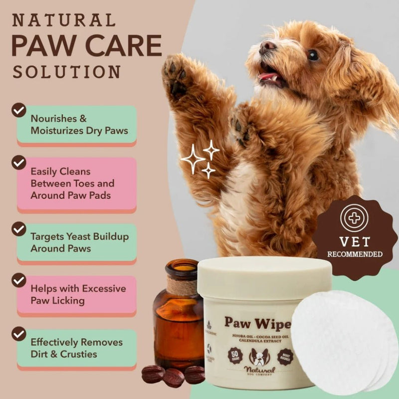 Natural Dog Company Paw Wipes - 50 Pack - Zach's Pet Shop