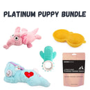 Platinum Puppy Bundle with toys and treats on a white background
