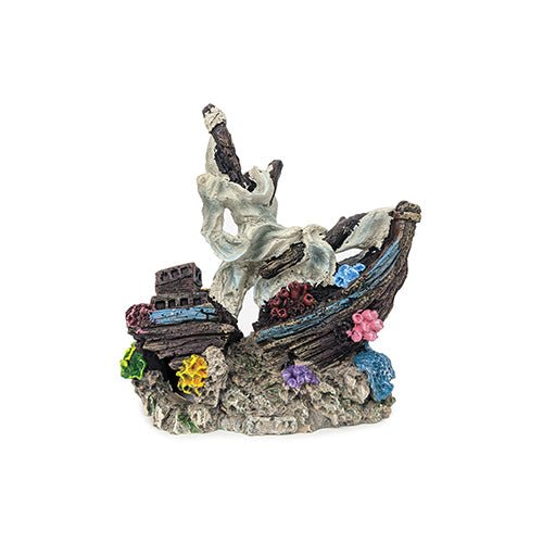 Sunken Ship with Mast Small Aquarium Ornament - Zach's Pet Shop