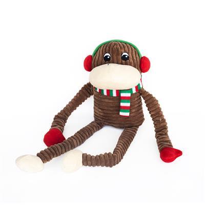 Zippy Paws Christmas Holiday Crinkle Monkey (XL) - Zach's Pet Shop