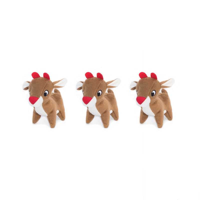 Zippy Paws Miniz Reindeer - 3-Pack