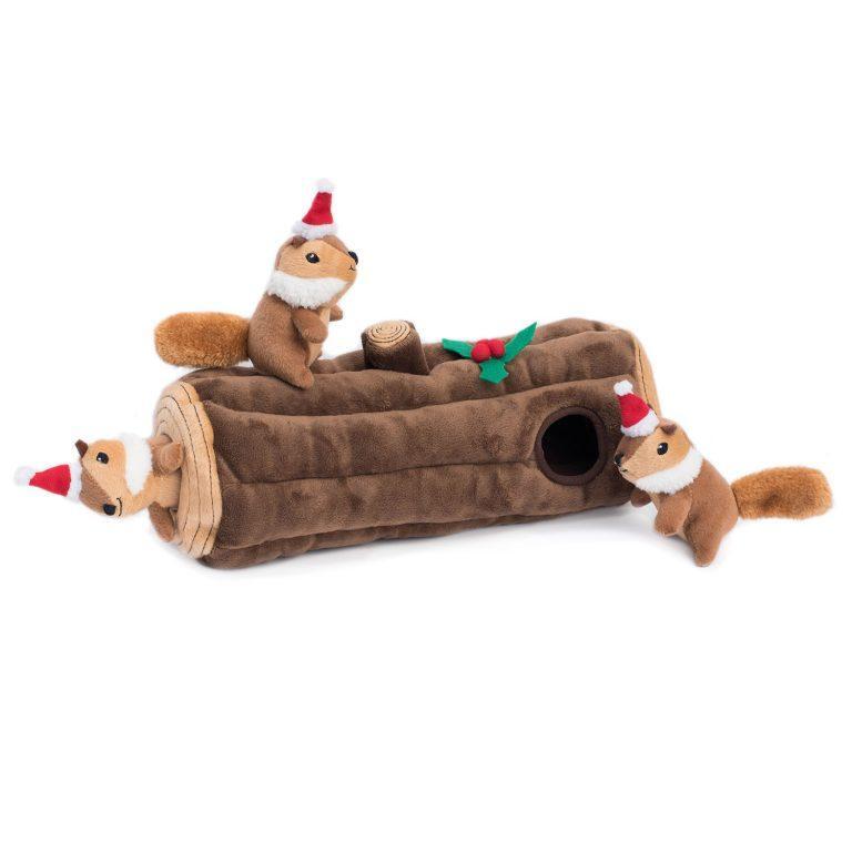 Zippy Paws Christmas Holiday Burrow - Yule Log