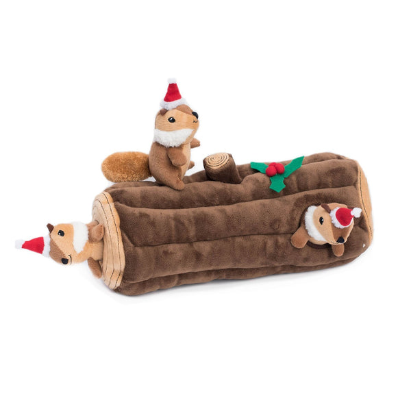 Zippy Paws Christmas Holiday Burrow - Yule Log